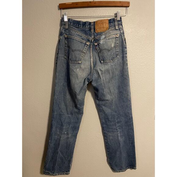 Vintage Levis 501 XX Jeans Juniors 13 Blue Denim Button Fly Faded Distressed 90s - Picture 4 of 11